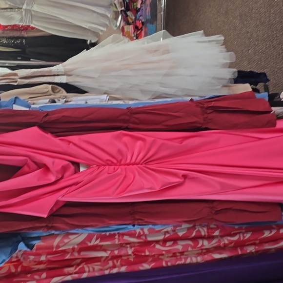 Lipstick Pink Prom Dress - Picture 3 of 5